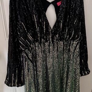 Elegant Black and Silver Sequin Dress